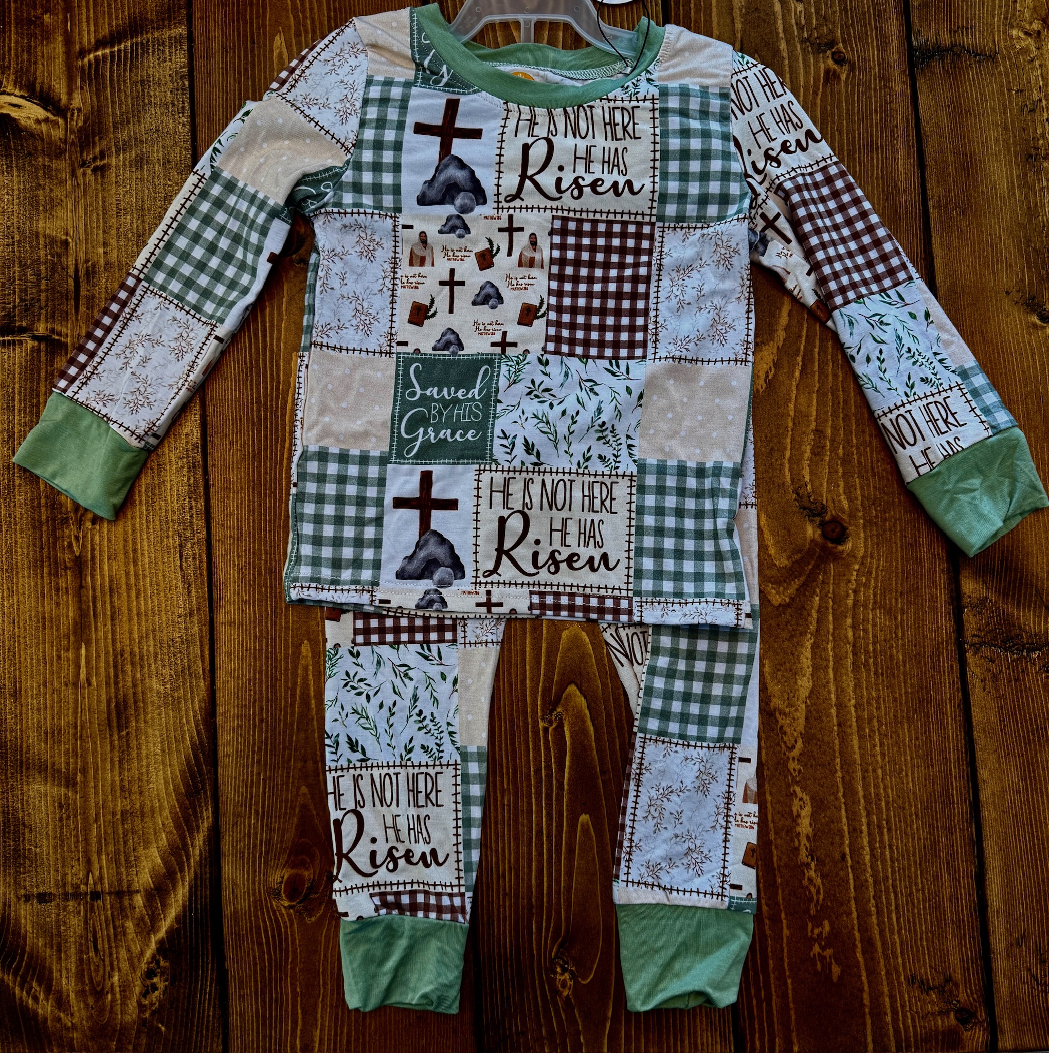 He is Risen 2pc Bamboo Toddler Set- Long Sleeve - Image 2